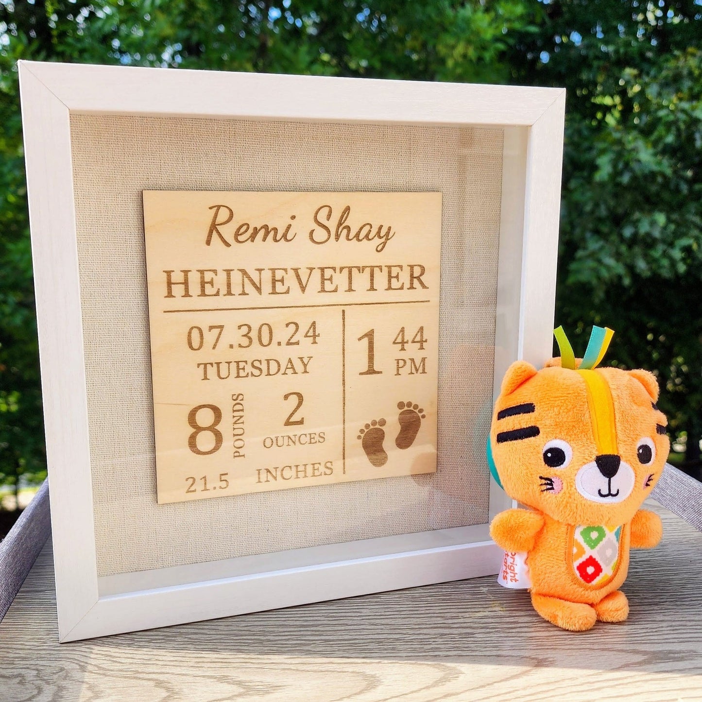 Baby Birth Stats Keepsake frame