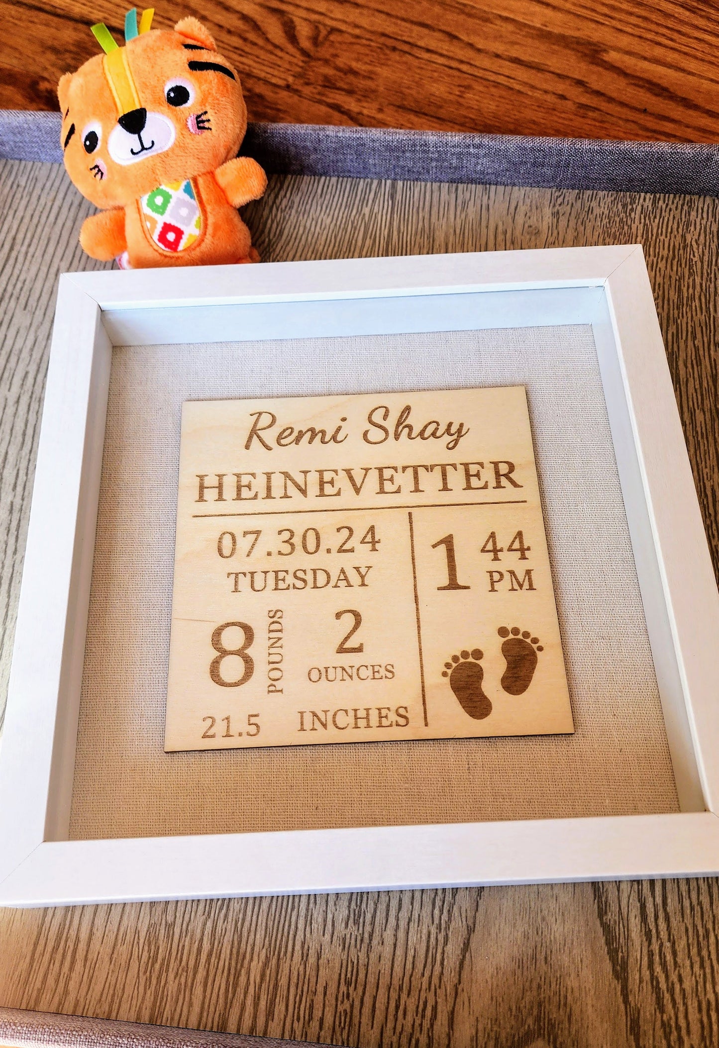 Baby Birth Stats Keepsake frame