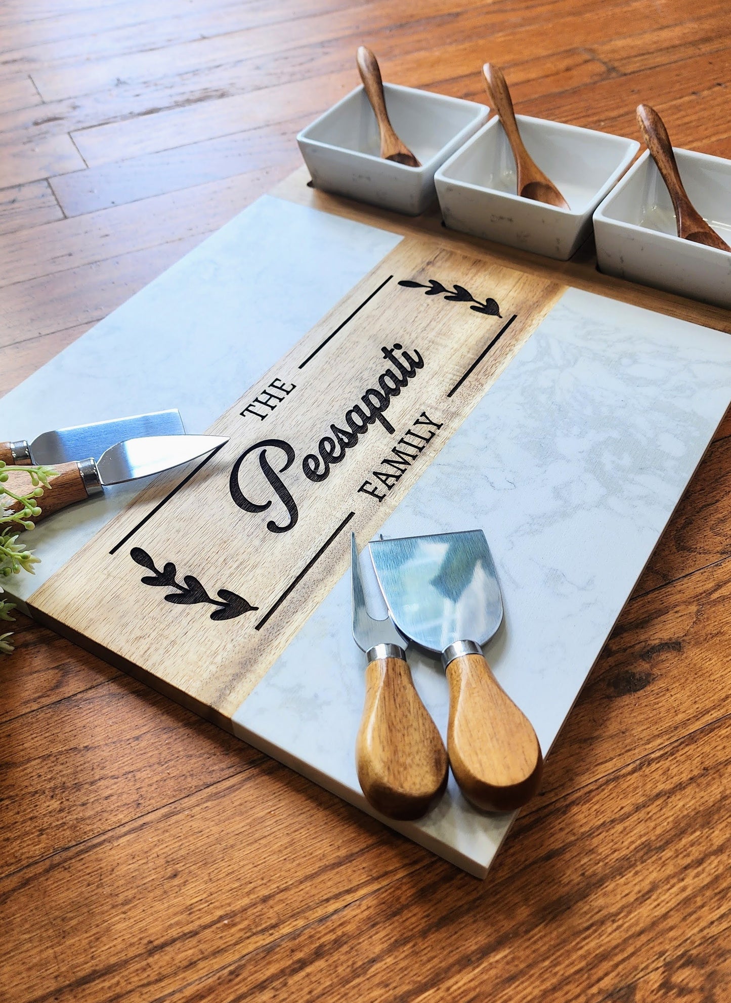 Personalized charcuterie board set