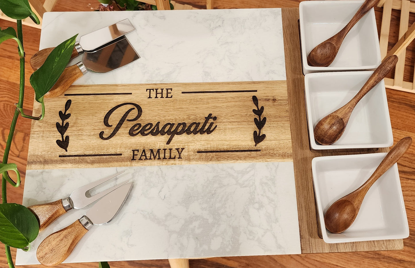 Personalized charcuterie board set